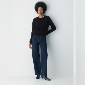 NWT Denim Forum High Rise relaxed Jean, dark blue, sz 25